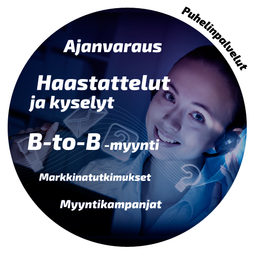 Puhelinpalvelut - ajanvaraus, haastattelut, kyselyt, myynti ja tutkimukset